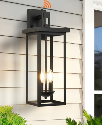 22'' Outdoor Wall Lights Dusk Dawn Large Black Exterior Porch Light Fixture