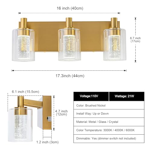 Vanity Light with 3 Color Modes