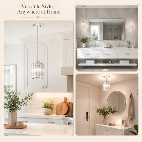 Luxury Chrome Pendant Lights Kitchen Island 2 Pack (2 Count)