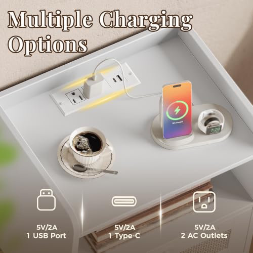 Nightstands with Charging Station (2 Count)