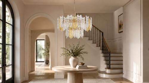 26" 7 Light Modern Art Ice Stick Crystal Chandelier