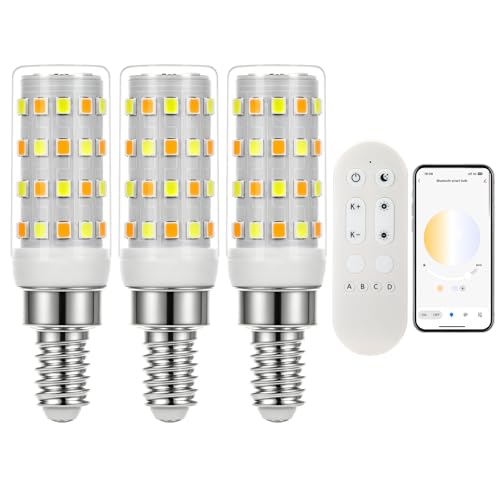 E12 LED Bulb Smart Bluetooth Light Bulb with Remote & APP Control (3 Count)