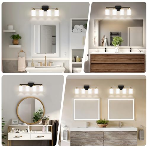 Black and Gold Bathroom Light Fixtures Vanity Lights Over Mirror