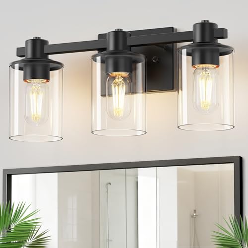 20 Inch 3 Light Upgraded Black Bathroom Light Fixture