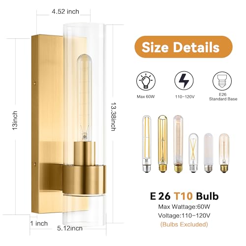 Gold Wall Sconces Set of 2 (2 Count)