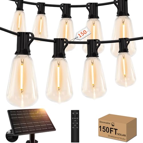 150ft Solar Outdoor String Lights with Remote (150 Foot)