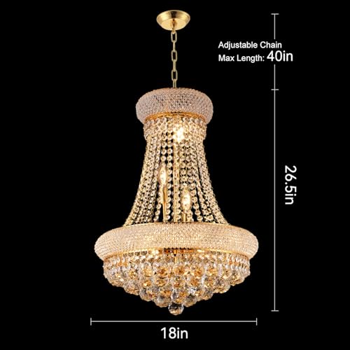 18 Inch Gold Crystal Eiffel Tower Chandelier