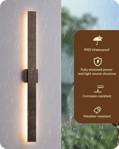 2 Pack Modern LED Outdoor Wall Lights (2 Count)