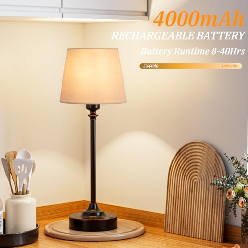 Cordless Table Lamp Rechargeable Bronze