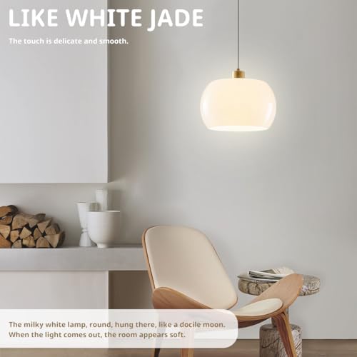 3 Pack Hanging Light Glass Kitchen Island Pendant Light with White Globe Shade