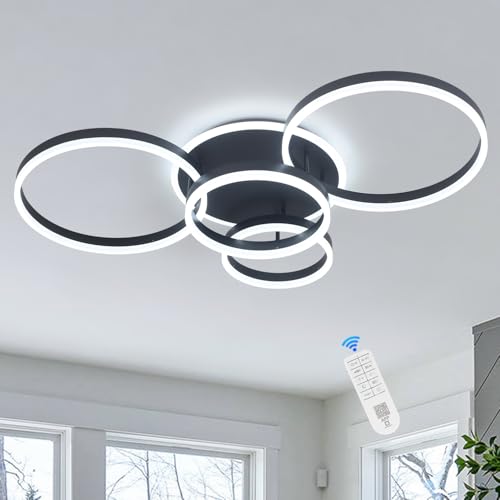 4 Rings Modern LED Chandelier with Remote Semi