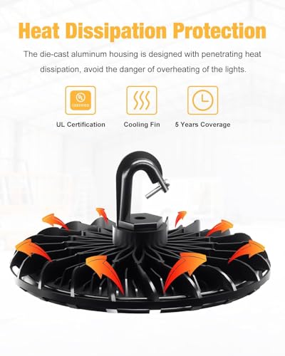 UFO LED High Bay Light 200W 22000LM 5000K High Bay LED Shop Lights