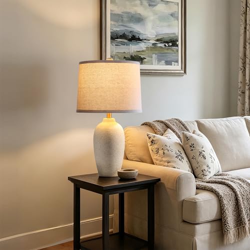 25” Modern Farmhouse Traditional Ceramic Table Lamp
