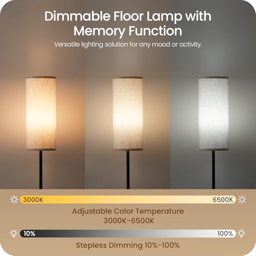 2 Pack Dimmable Floor Lamps for Living Room with 2 Remotes and Foot Switch (2 Count)