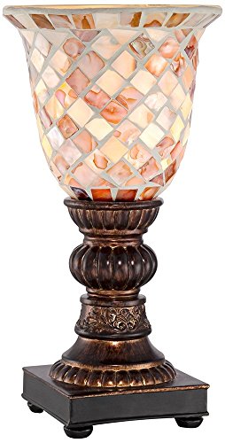 Russel 12" Small Accent Lamp Mosaic Glass Uplight Traditional Vintage Dark