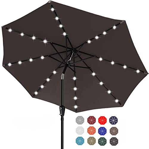 Durable Solar Led Patio Umbrellas with 32LED Lights 9FT