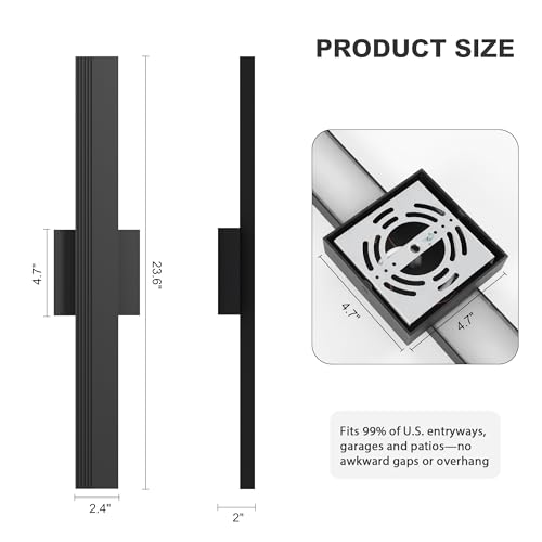 Aluminum 24 in Long Outdoor Wall Light Fixture