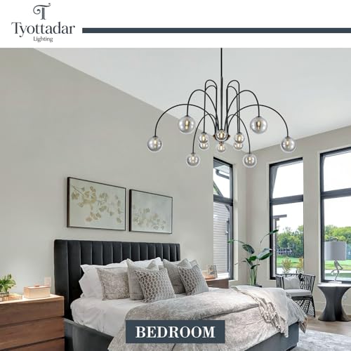 Large Black Sputnik Chandelier 12