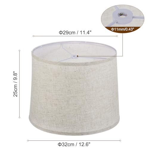 Lamp shades for Table Lamps 11.4" Top x 12.6" Bottom x 9.8" High Drum Lamp shades for Floor Lamps Medium Linen Lampshade Easy Assembly for Lamp Replacement