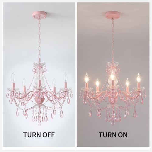 Modern Crystal Pink Chandelier
