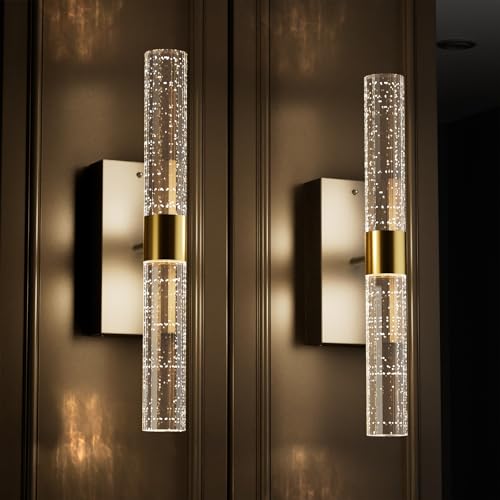 Crystal Battery Operated Wall Sconces Set of 2 (2 Count)