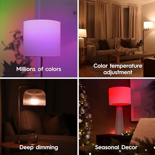 GE CYNC A19 Smart LED Light Bulbs (4 Count)