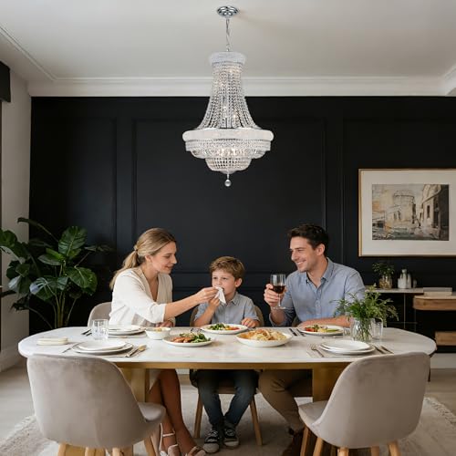 Chrome Crystal Chandeliers for Dining Room