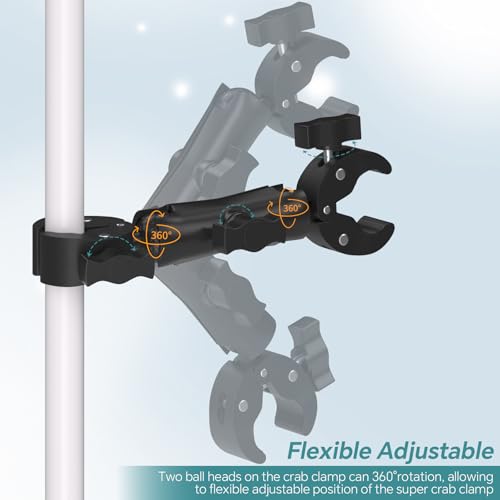 Super Double Clamp Mount Umbrella Camera Pole Clamp Holder