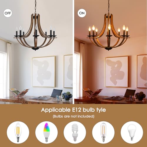 Rustic Farmhouse Dining Room Chandelier Light Fixture
