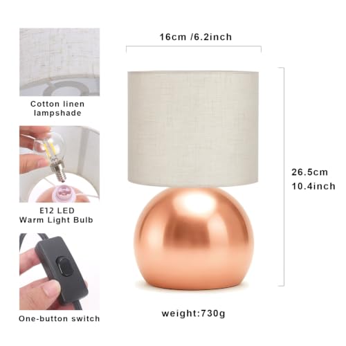 Modern Rose Gold Table Lamp Set of 2 (2 Count)