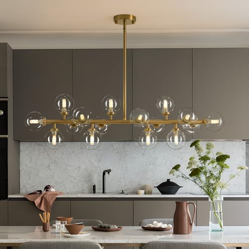 Gold Mid Century Modern Chandelier for Dining Room Light Fixture