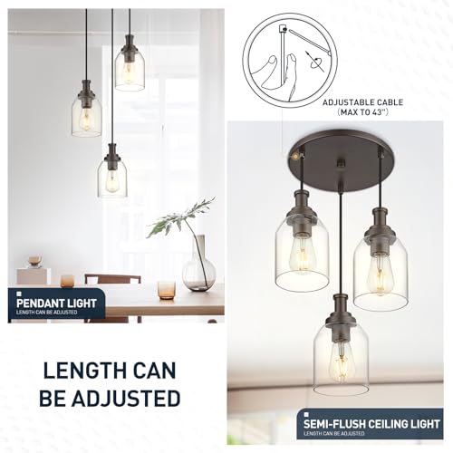 3 Light Pendant Lighting (2 Count)