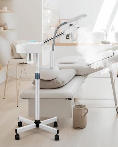 Professional Facial Steamer with 5X LED Magnifying Lamp 2 in 1