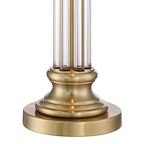 Rolland 30" Gold Large Table Lamp Crystal Antique and USB Dimmer Light