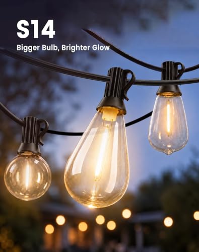 Outdoor String Lights 30FT (24+6FT(12 Sockets))
