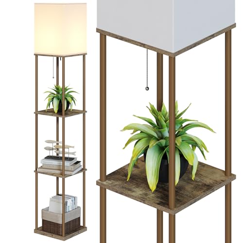Floor Lamp with Shelves