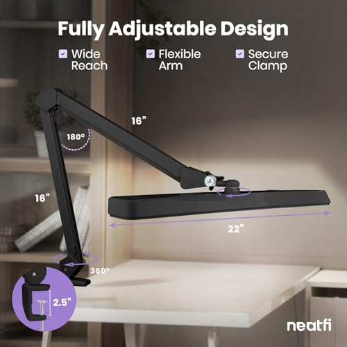 XL 2 500 Lumens 30W LED Task Lamp with Clamp
