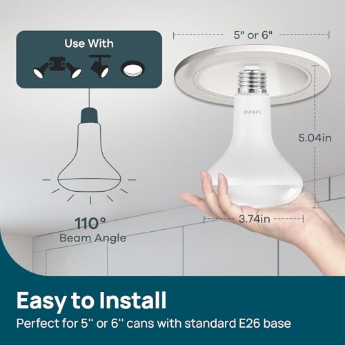 6 Pack BR30 LED Flood Light Bulbs Indoor (6 Count)
