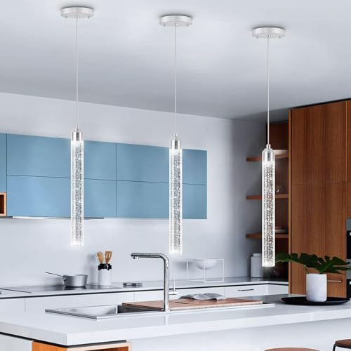 1 Light Modern Crystal Pendant Lighting LED Dimmable Pendant Light Kitchen Island Dining Room