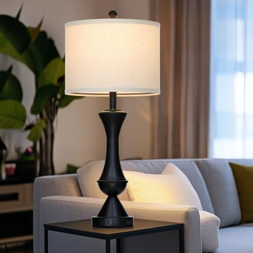29" Black Tall Table Lamps for Living Room (2 Count)