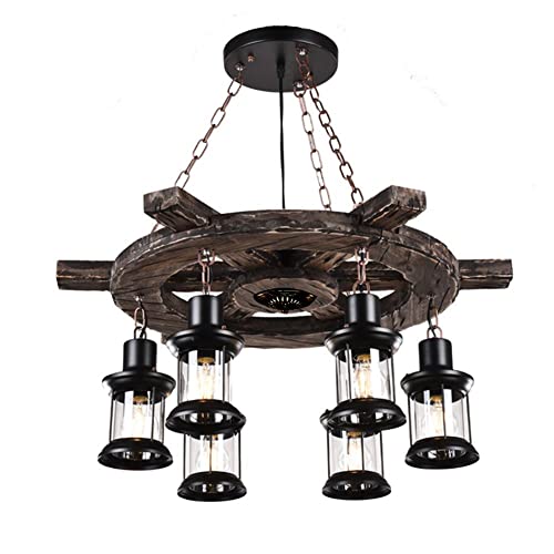 Vintage Industrial Chandelier with Rudder Design