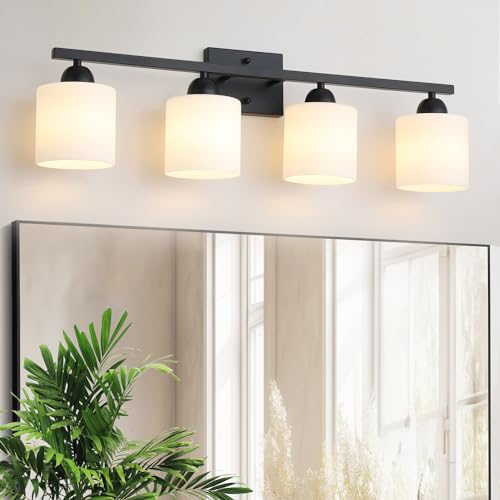 Milk Glass Vanity Lights for Bathroom