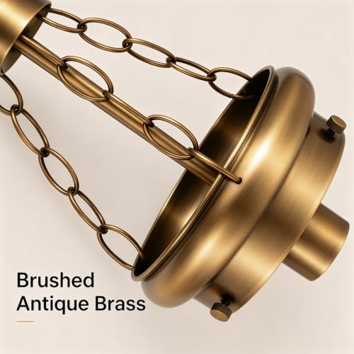 Vintage Brushed Antique Brass Pendant Light for Kitchen Island