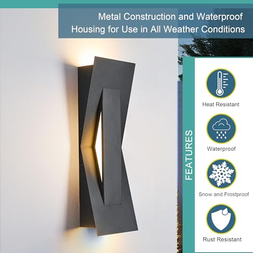 2 Pack LED Outdoor Wall Lights Dimmable (2 Count)