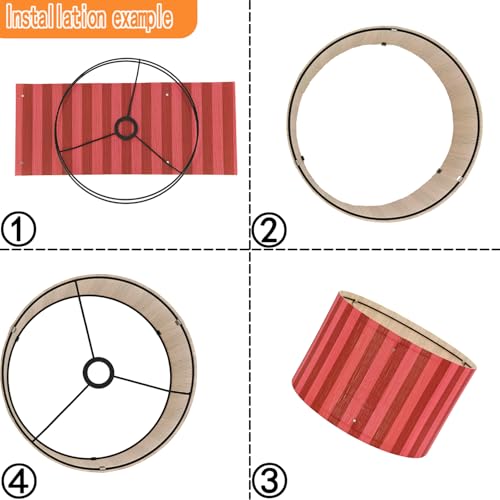Pendant Lamp Shade Rustic Minimalist Red Stripe Decorative 13.8x9Inch