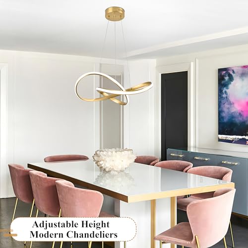 20" Gold Modern led Chandelier for Living Room