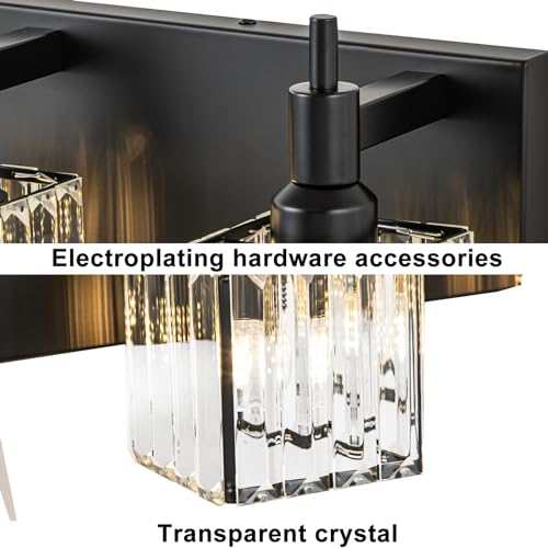 Black Crystal Bathroom Vanity Light 3