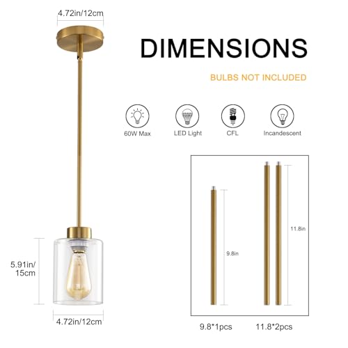 Modern Black Farmhouse Pendant Light with Glass Shade