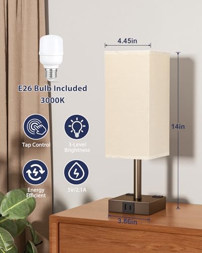 Brown Touch Table Lamp for Bedroom