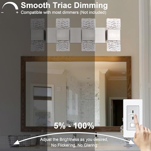 Brushed Nickel Bathroom Light Fixtures Over Mirror 23.6 Inch